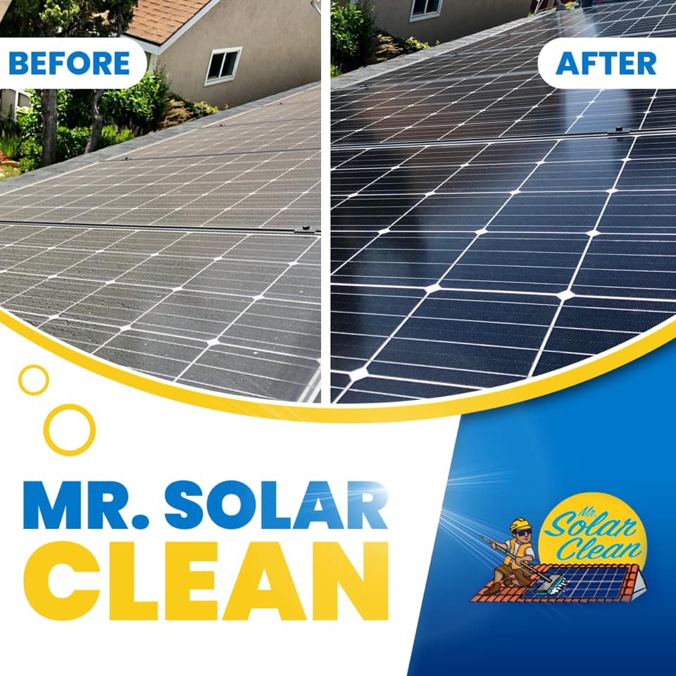 solar panel before and after cleaning